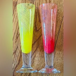 Manorisms Brunch/Parfait Beverage Glasses, Vintage Stemware 8 1/2" Set/2